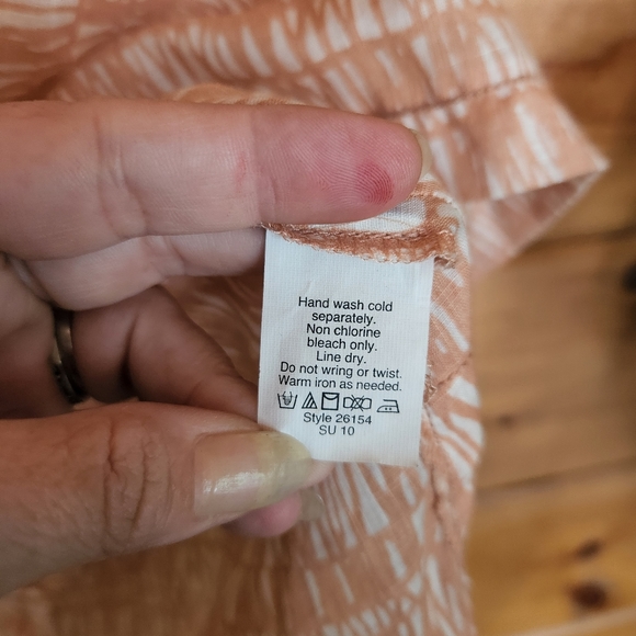 J Crew 💜 Sea Grass Peach Top Tassle Fringe Sequin Bead Trim Shirt Semi Sheer 6 - Picture 5 of 11